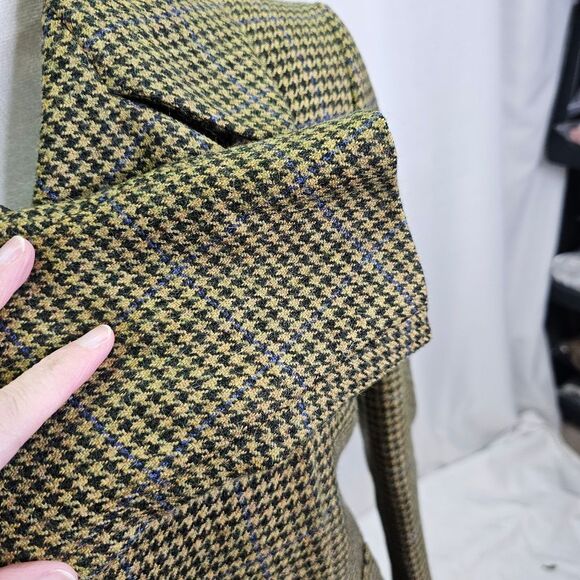 Ann Freedberg Tan Houndstooth Double Breasted Jacket Size P (XS) - Picture 10 of 11